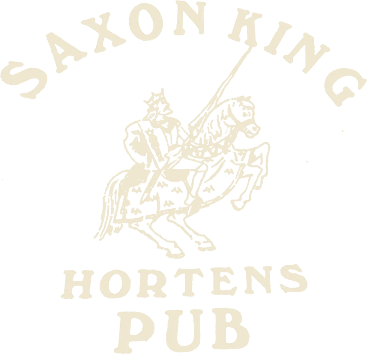 Saxon King, Hortens pub: en konge med krone og lanse på en steilende hest